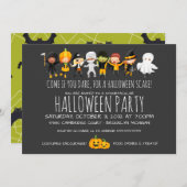 Kids Halloween Celebration Niedlich Costume Party Einladung (Vorne/Hinten)