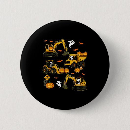 Kids Halloween Construction Trucks Costume Toddler Button (Vorderseite)