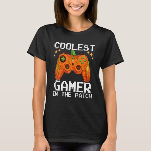 Kids Halloween Cooler Gamer in Patch Boys Gir T-Shirt (Vorderseite)