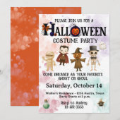 Kids Halloween Costume Party Einladung (Vorne/Hinten)