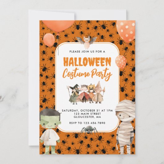 Kids Halloween Costume Party Einladung (Vorderseite)