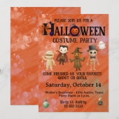 Kids Halloween Costume Party Einladung (Vorne/Hinten)