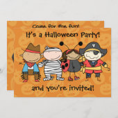 Kids Halloween Costume Party Einladung (Vorne/Hinten)