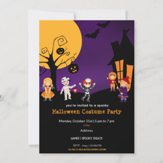 Kids Halloween Costume Party Einladung