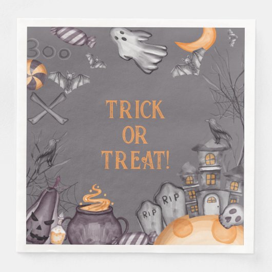Kids Halloween Costume Party Napkins Serviette (Vorderseite)