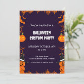 Kids Halloween Custom Party Einladung (Stehend Vorderseite)