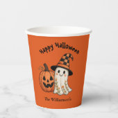 Kids Halloween Cute Ghost Pumpkin Party Pappbecher (Vorderseite)