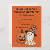 Kids Halloween Cute Pumpkin Ghost Costume Party Einladung (Vorderseite)