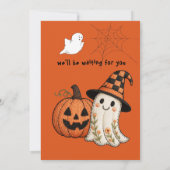 Kids Halloween Cute Pumpkin Ghost Costume Party Einladung (Rückseite)