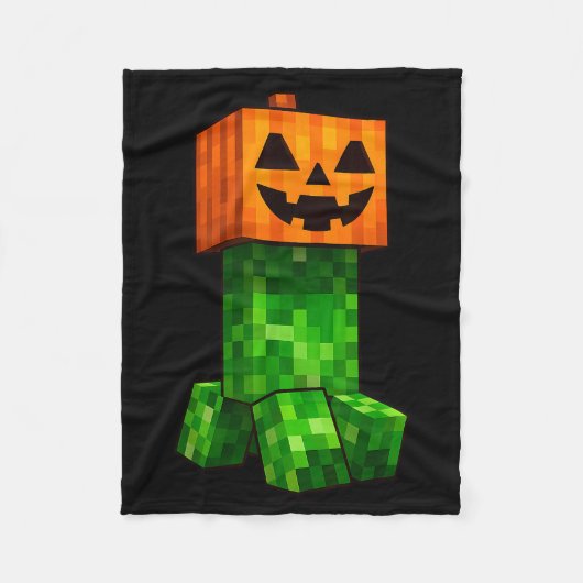 Kids Halloween Gamer Xel Jack O Lantern Pumpkin Bo Fleecedecke (Vorderseite)