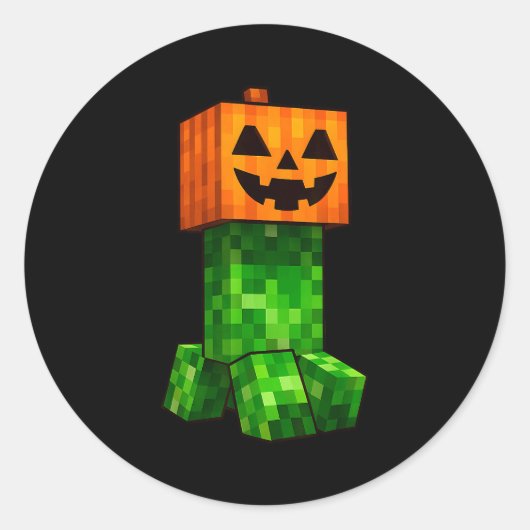 Kids Halloween Gamer Xel Jack O Lantern Pumpkin Bo Runder Aufkleber (Vorderseite)