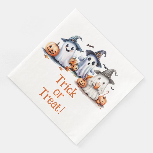 Kids Halloween Ghosts Bats Pumpkins Party Napkins Serviette (Ecke)