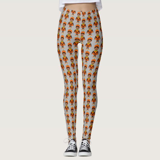 Kids-Halloween-Kürbiskostüm Leggings (Vorderseite)