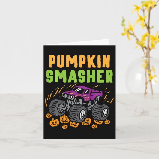 Kids Halloween Monster Truck Pumpkin Smasher Boys Karte (Gelbe Blume)