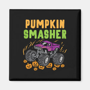Kids Halloween Monster Truck Pumpkin Smasher Boys Magnet