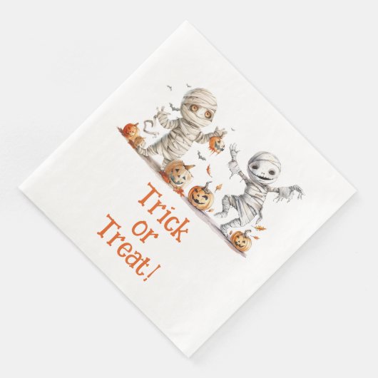Kids Halloween Mummy Pumpkins Party Napkins Serviette (Ecke)