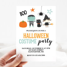 Kids Halloween Niedlich Costume Party Einladung