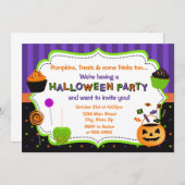 Kid's Halloween-Party Einladung (Vorne/Hinten)