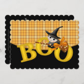 Kid's Halloween-Party Einladung Little Boo Witch (Vorne/Hinten)