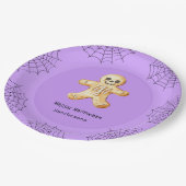 Kids Halloween-Party Gingerbread Skelett Pappteller (Schrägansicht)