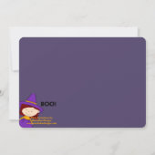 Kid's Halloween-Party laden Kleine Boo Hexe 2 ein Einladung (Rückseite)