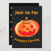 Kids Halloween Pumpkin Carving Party Einladung (Vorne/Hinten)