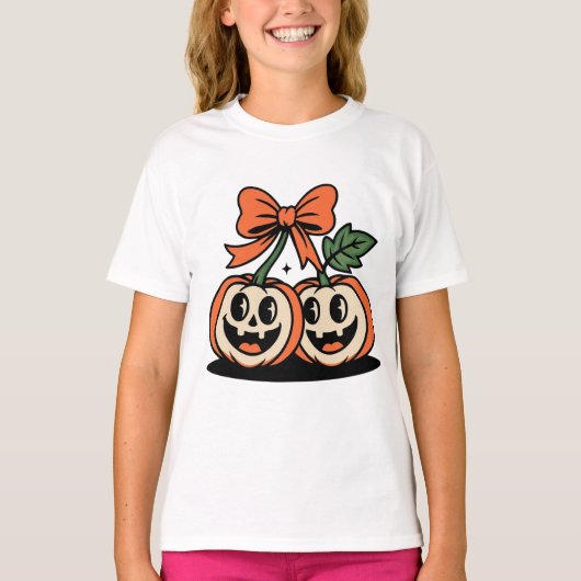 Kids Halloween Pumpkin Duo T-Shirt (Vorderseite)