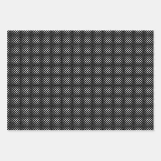 Kids Halloween Retro Tiny White Polka Dots Black Geschenkpapier Set (Vorderseite 2)