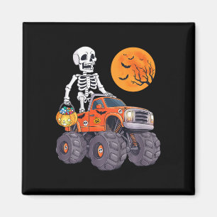 Kids Halloween Skeleton Reiten Monster LKW Spaß T Magnet