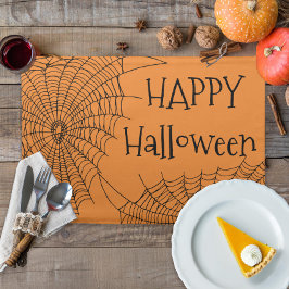 Kids Halloween Spinnennetze Happy Halloween Stofftischset