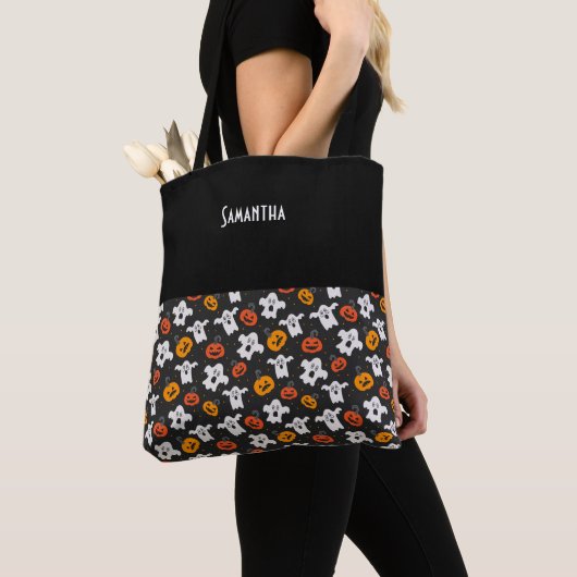 Kids Halloween Spooky Ghosts & Jack Lanterns Name Tasche (Von Nahem)