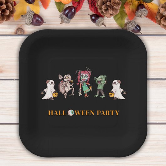 Kids halloween spooky Paper Plate Pappteller