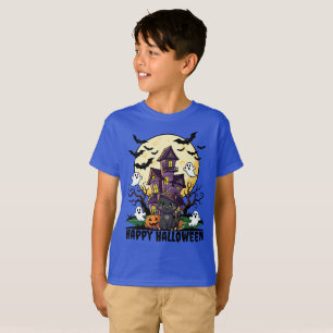 Kids Halloween Spuk House Graphic T-Shirt