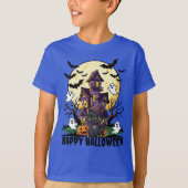 Kids Halloween Spuk House Graphic T-Shirt (Vorderseite)