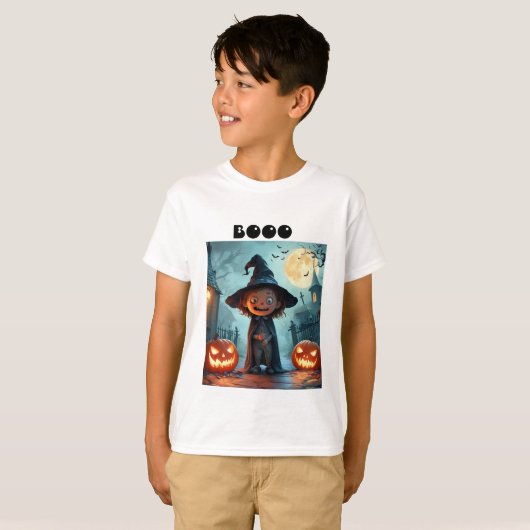 Kids Halloween T - Shirt - Spooker Cartoon Kind (Vorne ganz)