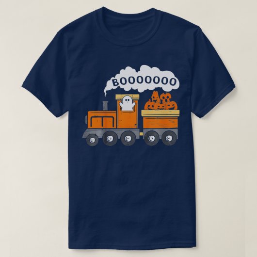 Kids Halloween Train Boo Funny Ghost Pumpkin Toddl T-Shirt (Design vorne)