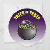 Kids Halloween Trick oder Treat Party Einladung (Rückseite)