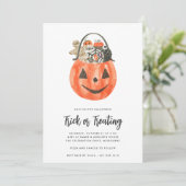 Kids Halloween Trick oder Treatment Party Einladung (Stehend Vorderseite)