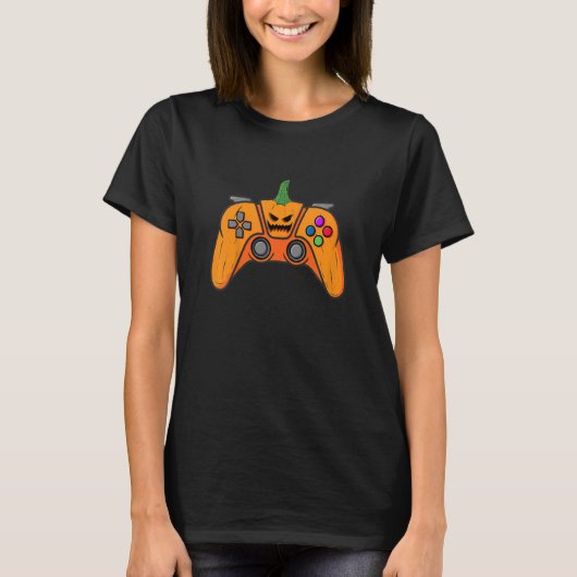 Kids Halloween Videospielcontroller mit Pumpkin T-Shirt (Vorderseite)