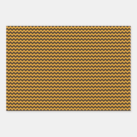 Kids Halloween Zickzack Orange Black Geschenkpapier Set (Vorderseite 2)
