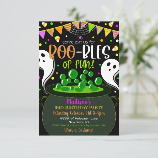 Kid's Hallowen-Party Einladung (Stehend Vorderseite)