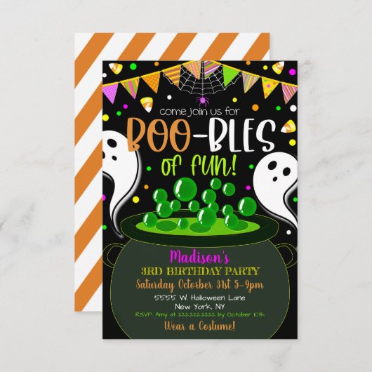 Kid's Hallowen-Party Einladung (Vorne/Hinten)