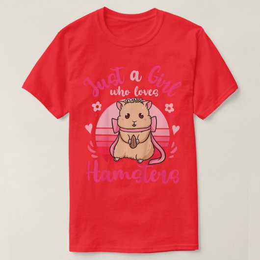 Kids Hamster Just a Girl, die Hamsters Liebe Retro T-Shirt (Design vorne)