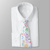 Kids Hand gezeichnetes Muster Necktie Krawatte (Gebunden)