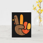 Kids Hand Peace Sign Erntedank Day Cooles Symbol Karte (Gelbe Blume)