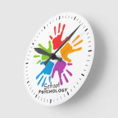 Kids' Hands School Psychology Wall Clock Runde Wanduhr (Winkel)