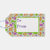 Kids Happy Birthday Dinosaurs Gift Tag Geschenkanhänger (Rückseite Horizontal)