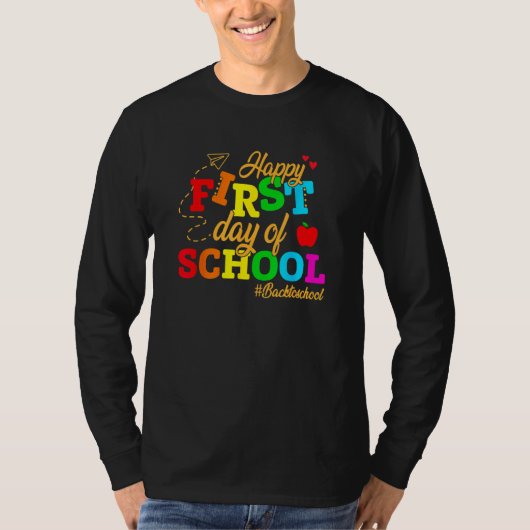 Kids Happy First Day Of School Back To School Stud T-Shirt (Vorderseite)