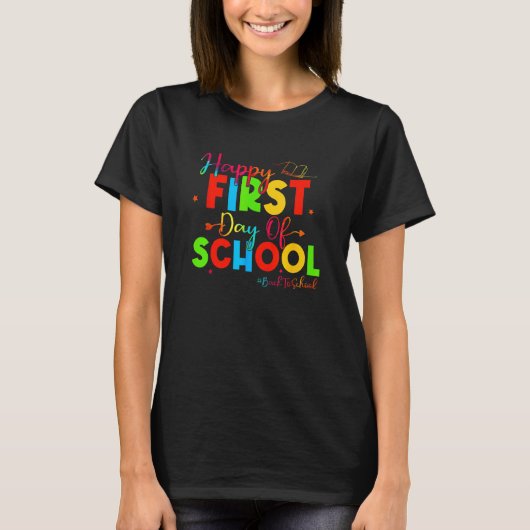 Kids Happy First Day Of School Back To School Stud T-Shirt (Vorderseite)