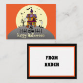 Kids Happy Halloween Spuk House Mitteilungskarte (Vorne/Hinten)